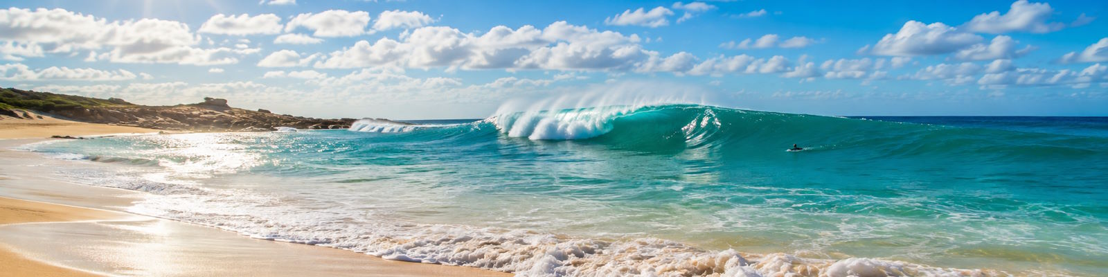 Bodyboarder in der Welle